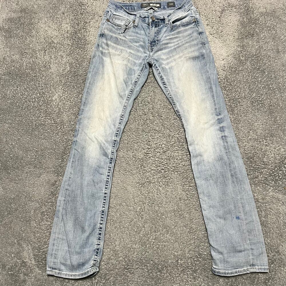 BKE Jeans Mens 28 (28x31) Alec Straight Thick Stitch Western Blue Denim Pant